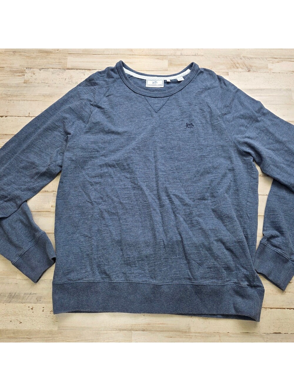 Southern Tide Sweatshirt Men's L Blue Crewneck Pullover Skipjack Logo Stretch